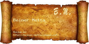 Beiner Metta névjegykártya